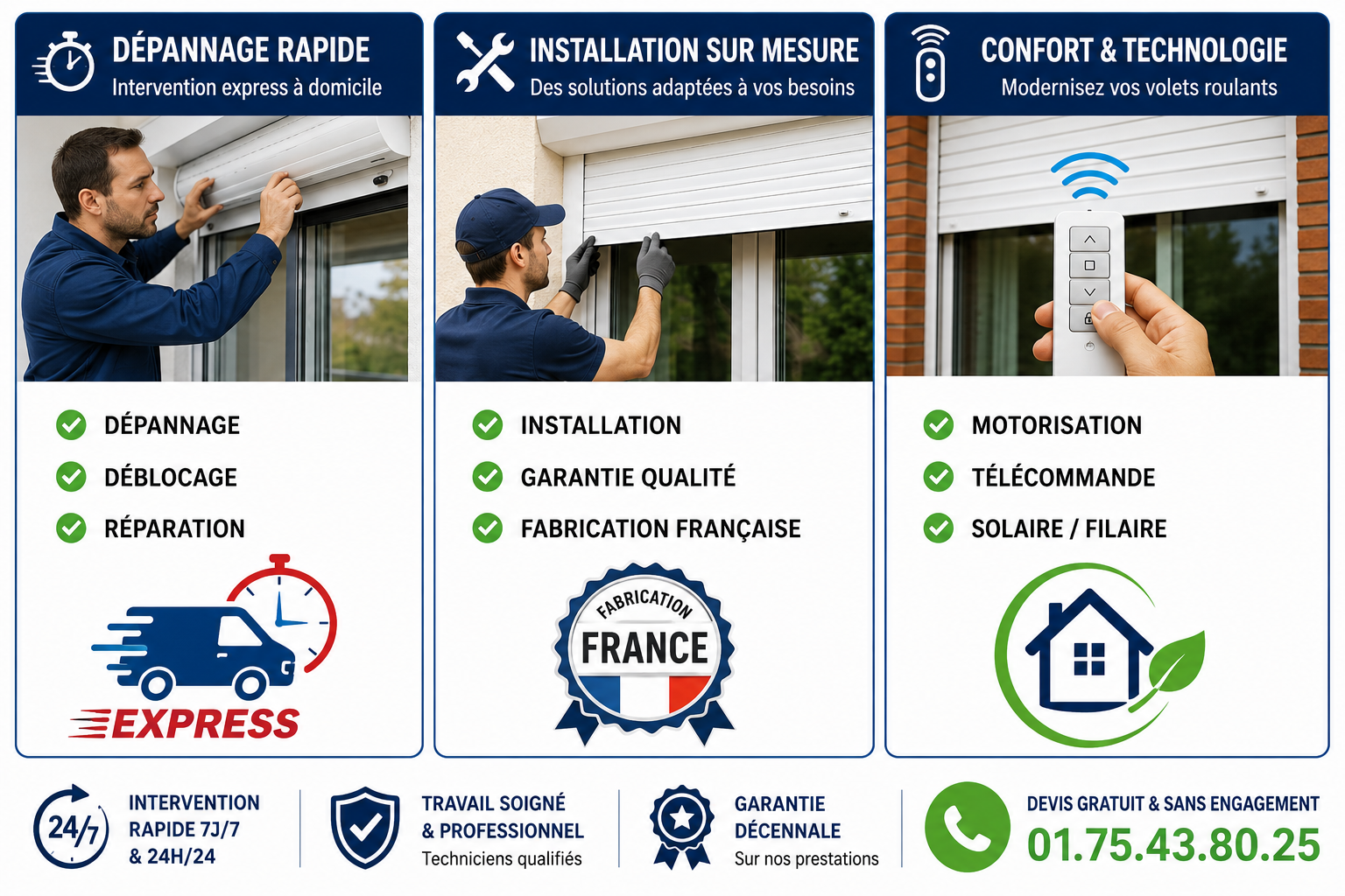 Depannage volet roulant Bagneux réparation installation motorisation